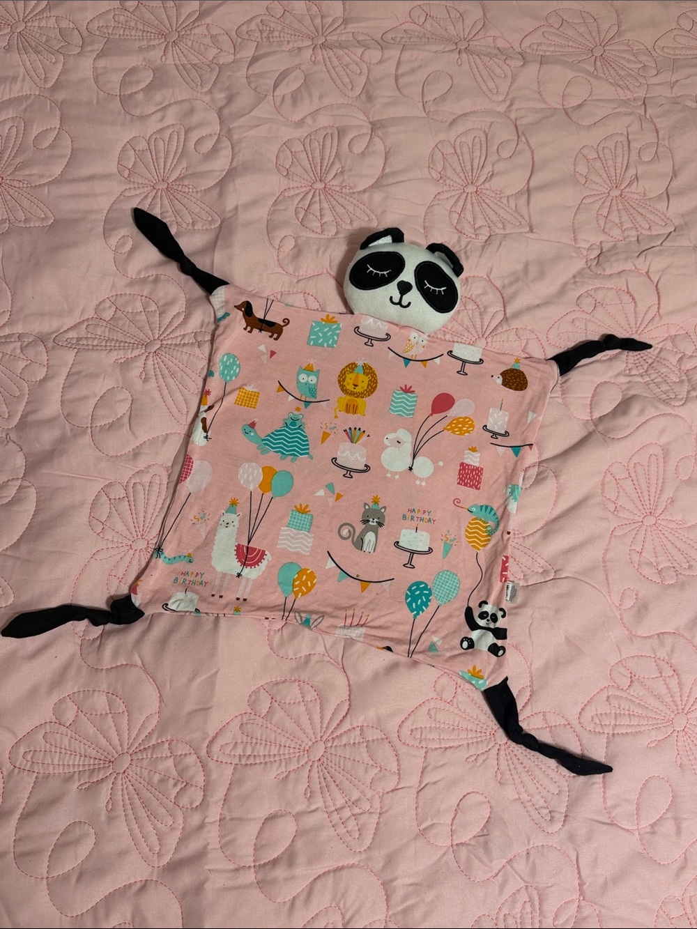 Little Sleepies Pink Panda Lovey with Party Accents✨NWOT
